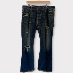 Abercrombie & Fitch Baxter Low Rise Slim Boot Distressed Jeans Size 36x32